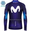 Maglia 2023 Movistar Team Manica Lunga Winter Invernale Blu